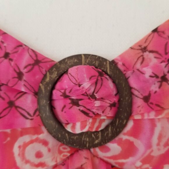 iZ Amy Byer, Girl Floral ruffle dress, coconut shell Buckle front - Size 12 - Picture 5 of 7